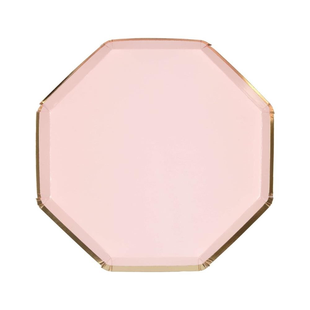 Meri Meri - Dusky Pink Plates - Toz Pembe Tabaklar - M - 8'Li