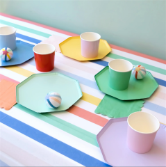 Meri Meri - Multi Stripe Tablecloth - Multi Renkli Çizgili Kağıt Masa Örtüsü