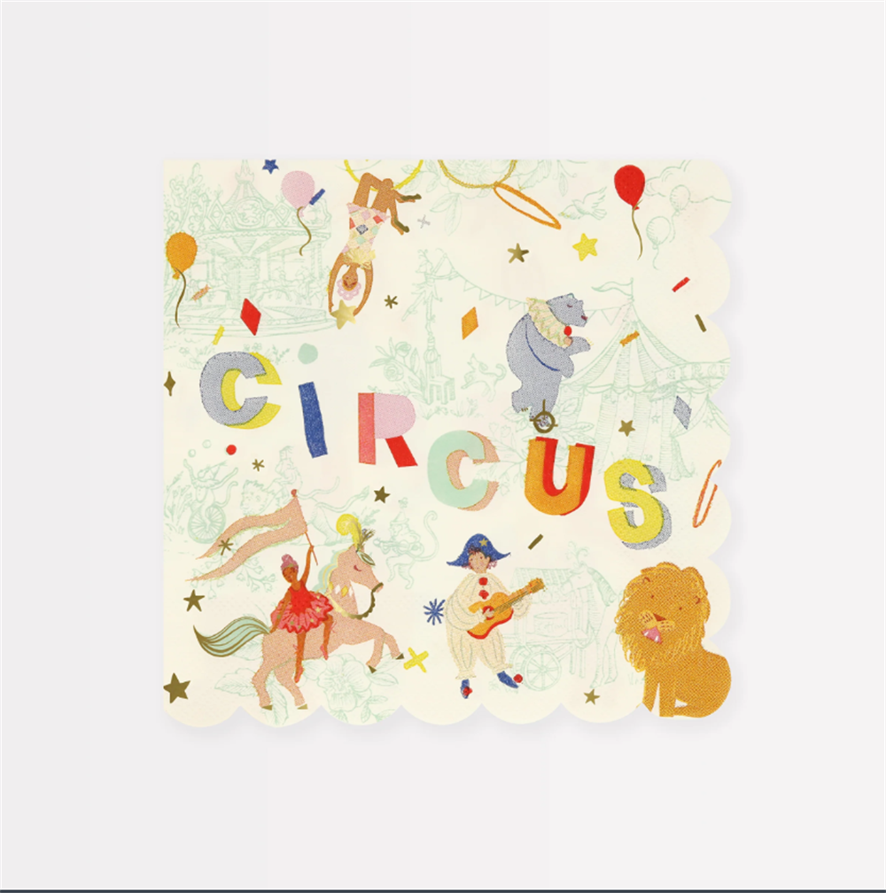 Meri Meri - Circus Large Napkins - Sirk Peçeteler (L) (X16)