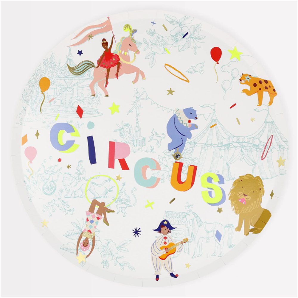 Meri Meri - Circus Dinner Plates - Sirk Tabaklar (L) (X8)