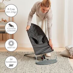 BabyBjörn Bliss Ana Kucağı Oyuncaklı Petal Woven Anthracite