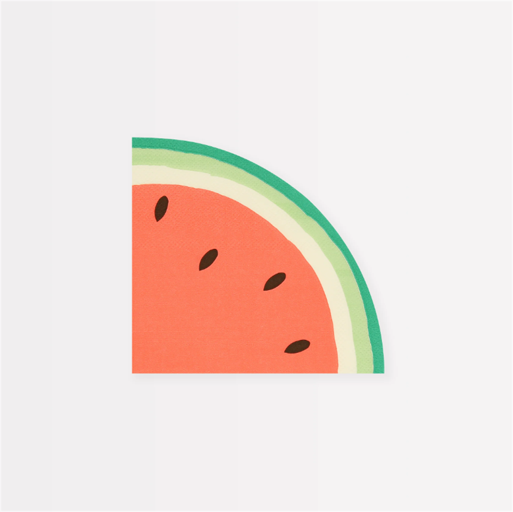 Meri Meri - Watermelon Slice Napkins - Dilim Karpuz Peçeteler (X16)