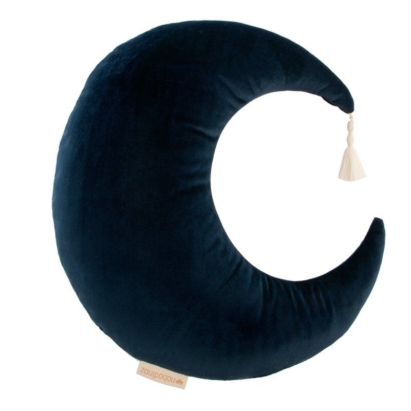 Nobodinoz Pierrot Kadife Ay Yastık, Gece Mavisi