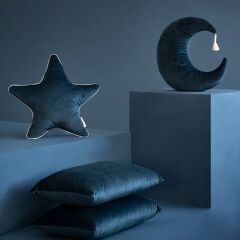 Nobodinoz Pierrot Kadife Ay Yastık, Gece Mavisi