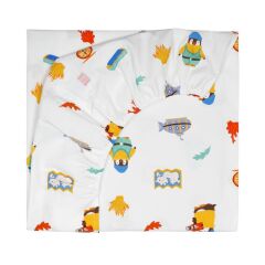 Jera Mini Tek Kişilik Lastikli Çarşaf, Maceracı Penguen