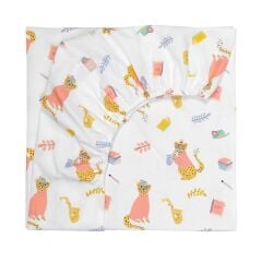 Jera Mini Tek Kişilik Lastikli Çarşaf, Yazar Leopar