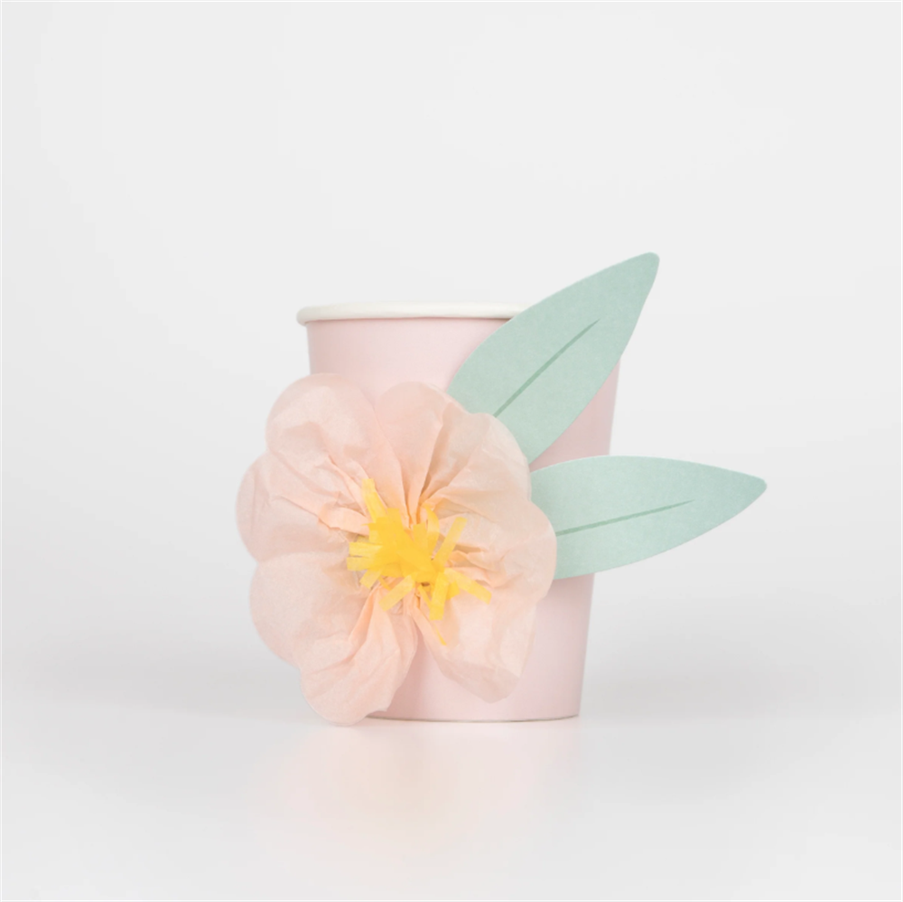 Meri Meri - Paper Flower Cups - Kağıt Çiçekli Bardaklar (X8)