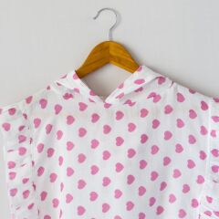 Mama Yoyo Fırfırlı Müslin Panço, Pembe Kalp (1-2 Yaş)