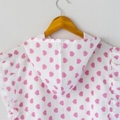 Mama Yoyo Fırfırlı Müslin Panço, Pembe Kalp (1-2 Yaş)