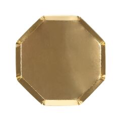 Meri Meri - Gold Plates - Altın Tabaklar - M - 8'Li