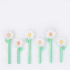 Meri Meri - Daisy Candles - Papatya Mumlar (X6)