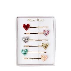 Meri Meri - Glitter Heart Hair Slides - Simli Kalp Tokalar