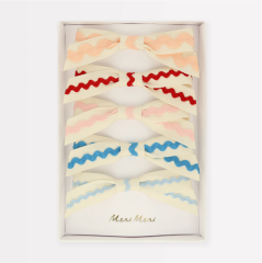 Meri Meri - Ric Rac Bow Hair Clips - Kurdele Saç Tokası (X5)