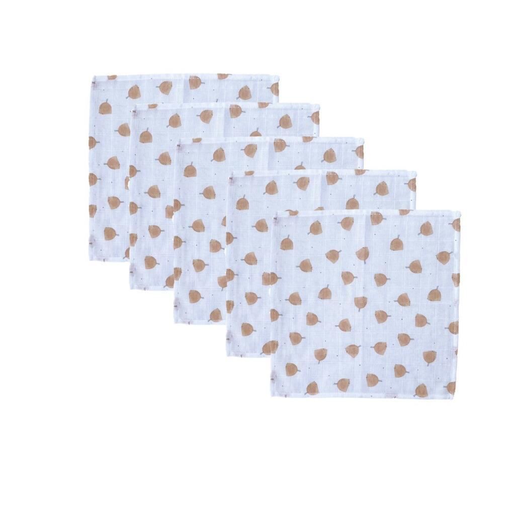 Mama Yoyo Müslin 5'li Ağız Mendili, Tombul Kuş