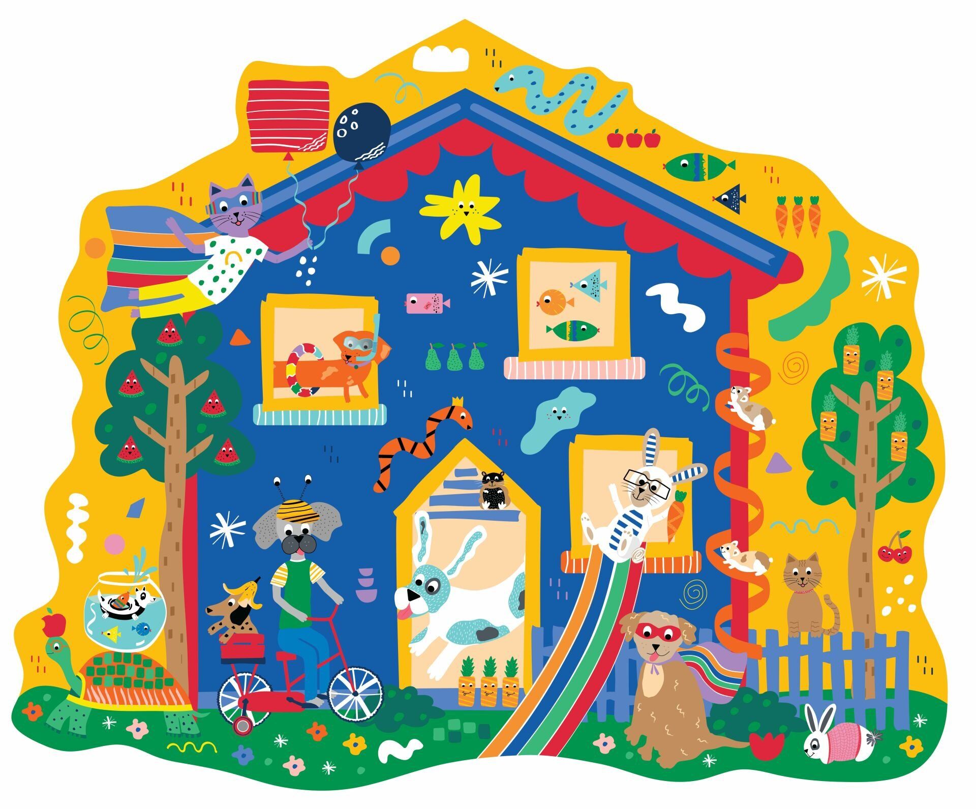 FLOSS & ROCK 80 Parça ‘’Evcil Hayvan Evi ’’ Şekilli Yap – Boz / Pets *YENİ*