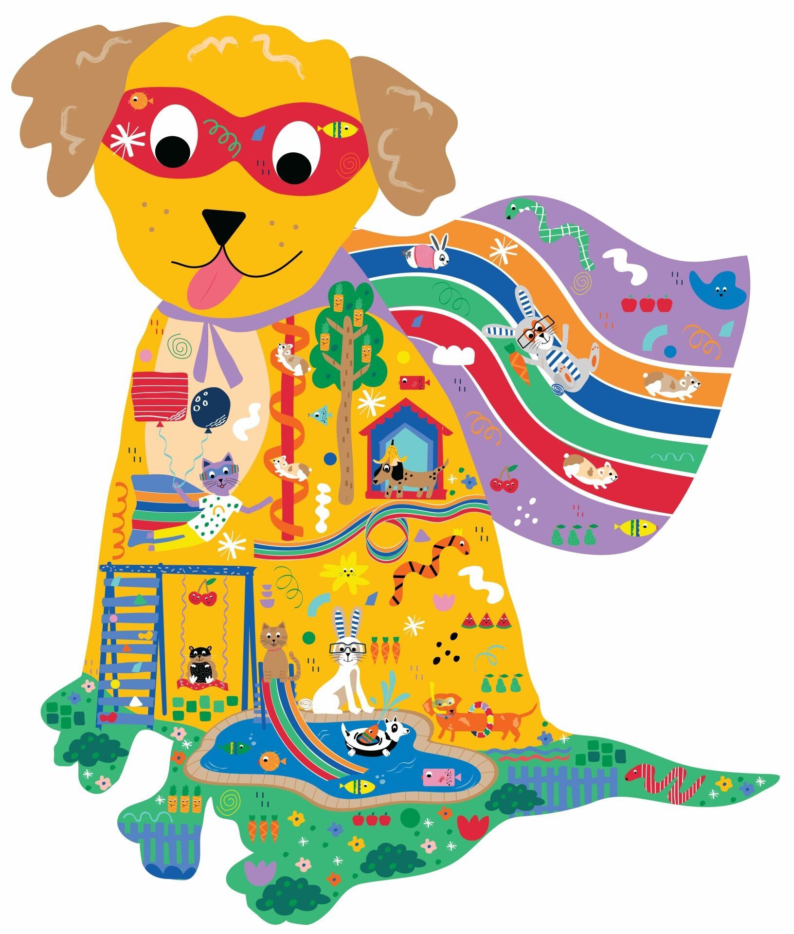 FLOSS & ROCK 40 Parça “Kahraman Köpek” Şekilli Yap-Boz / Pets *YENİ*