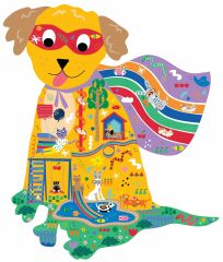 FLOSS & ROCK 40 Parça “Kahraman Köpek” Şekilli Yap-Boz / Pets *YENİ*