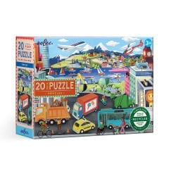 Eeboo 20 Parça Yapboz - Vehicles