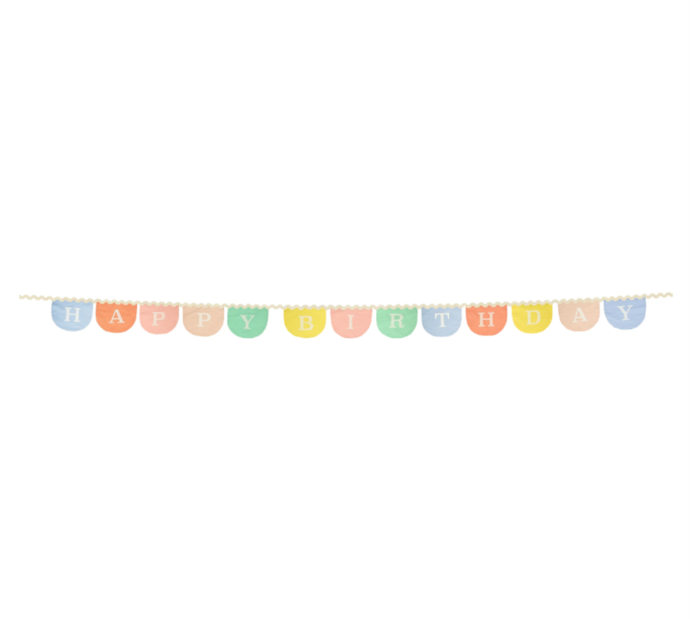 Meri Meri - Happy Birthday Fabric Garland - Happy Birthday Kumaş Asılan Süs