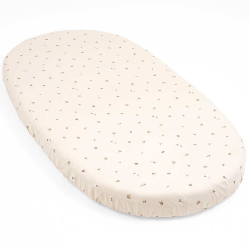 Stokke Sleepi V3 Lastikli Çarşaf, Flower Ecru (0-5 Yaş)