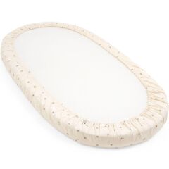 Stokke Sleepi V3 Lastikli Çarşaf, Flower Ecru (0-5 Yaş)
