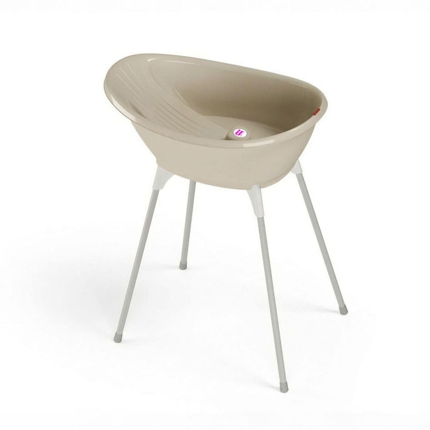 OKBaby Bebek Banyo Seti Bella Dijital Termometreli Çift Yönlü Küveti & Küvet Taşıyıcı Bej