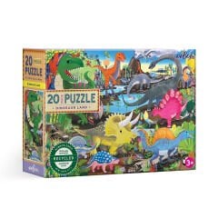 Eeboo 20 Parça Yapboz - Dinosaur Land