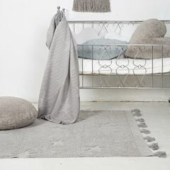 Hippy Stars Gri Çocuk Odası Kilimi