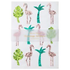 Meri Meri - Glitter Flamingo Sticker Sheets - Simli Flamingo Çıkartmaları