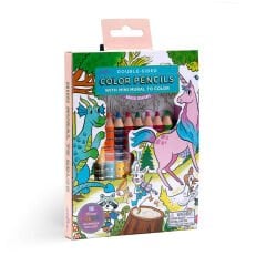 Eeboo Boyama Posteri ve 16 Renk Kuru Boya Seti - Magical Creatures