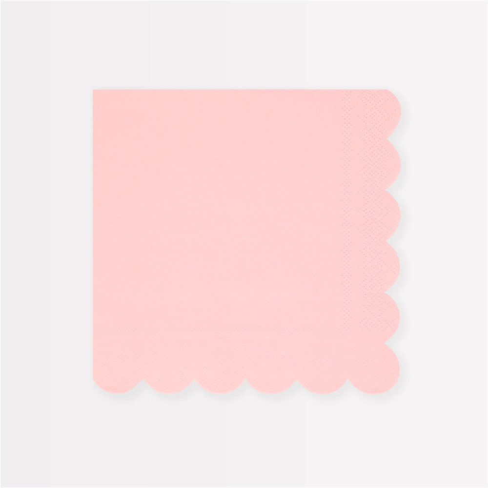 Meri Meri - Cotton Candy Pink Large Napkins - Pamuk Şekeri Pembesi Peçeteler (L) (X16)
