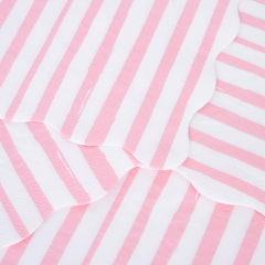 Meri Meri - Pink Stripe Large Napkins - Pembe Çizgili Peçeteler L - 16 Adet