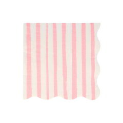 Meri Meri - Pink Stripe Large Napkins - Pembe Çizgili Peçeteler L - 16 Adet