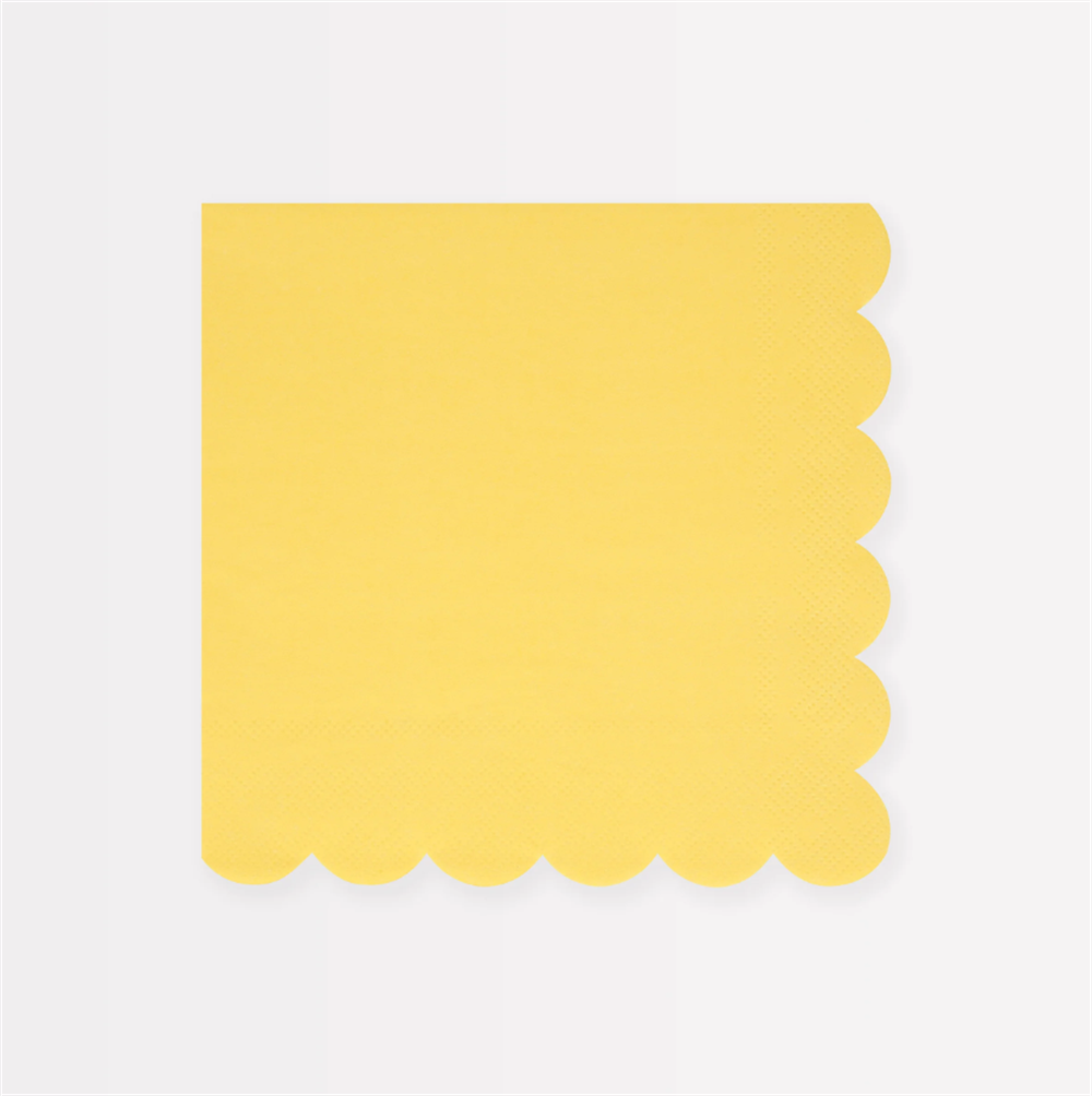 Meri Meri - Lemon Sherbert Large Napkins - Limon Sorbe Peçeteler (X16)