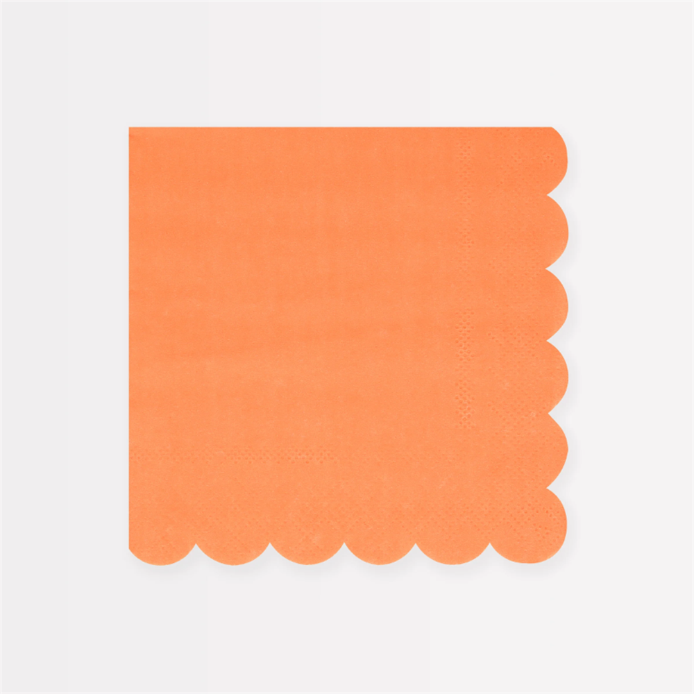 Meri Meri - Papaya Large Napkins - Papaya Rengi Peçeteler (L) (X16)