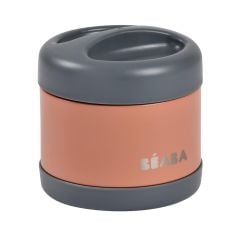 Beaba Çelik Yiyecek Termosu (500 ml) , Mineral grey/Terracotta