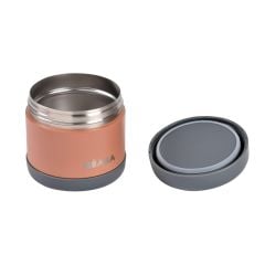 Beaba Çelik Yiyecek Termosu (500 ml) , Mineral grey/Terracotta