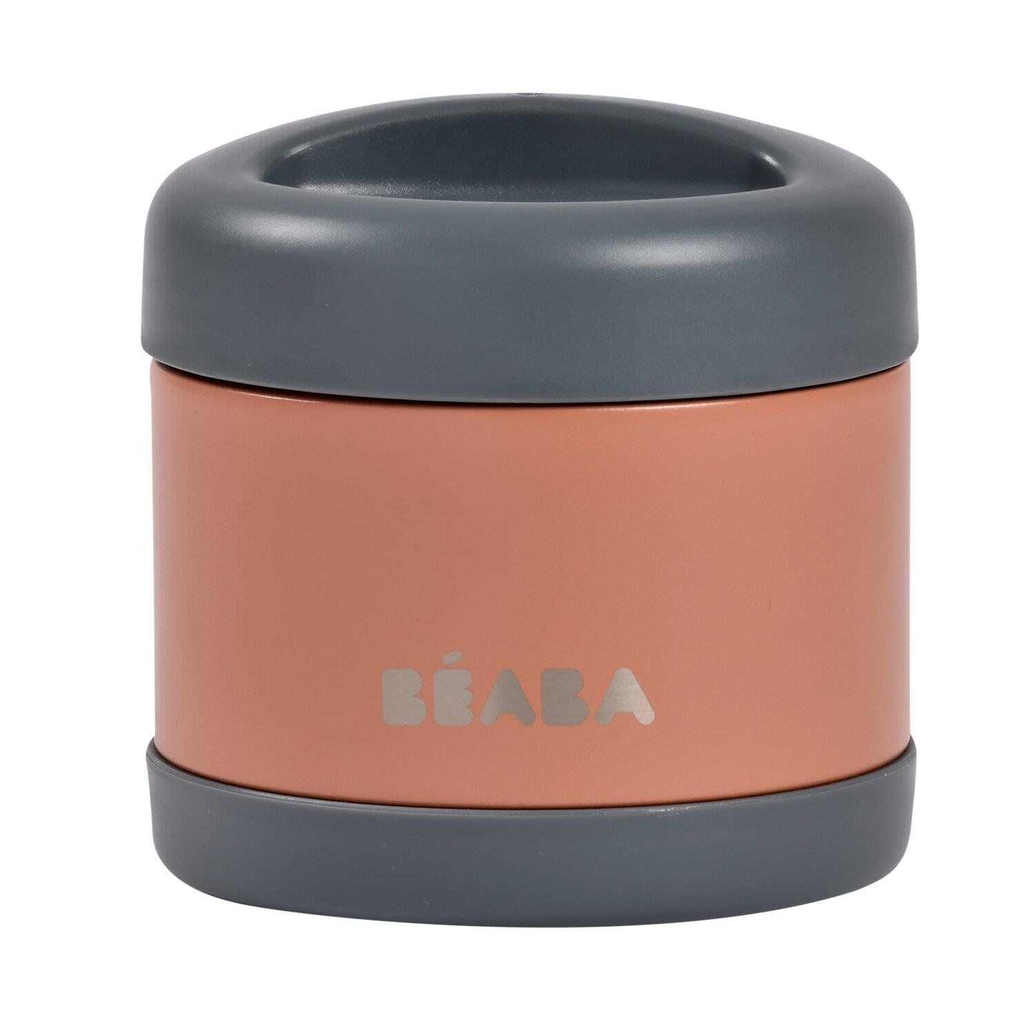 Beaba Çelik Yiyecek Termosu (500 ml) , Mineral grey/Terracotta