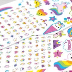 Ooly Tattoo Palooza Geçiçi Dövme & Tırnak Sticker Seti - Unicorns & Rainbows