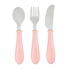 Paslanmaz Çelik Çatal Bıçak Kaşık Seti, Old Pink