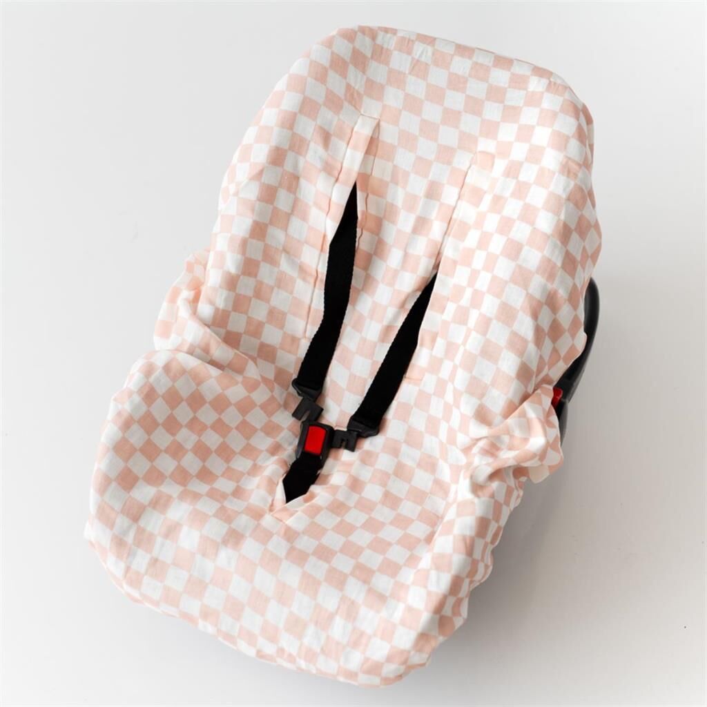 Mama Yoyo Müslin Oto Koltuğu Kılıfı, Pudra Dama