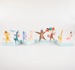 Meri Meri - Animal Parade Concertina Card - Hayvanlar Geçit Töreni Tebrik Kartı