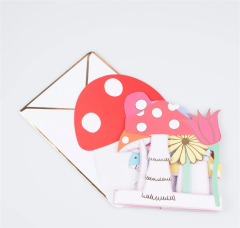 Meri Meri - Mushroom Concertina Card - Mantar Tebrik Kartı