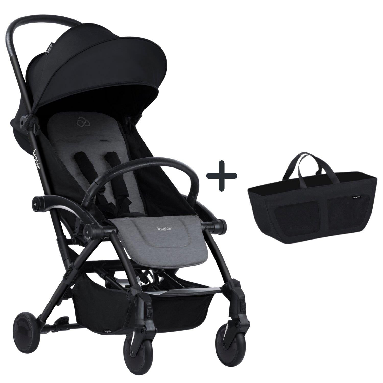 Bumprider Connect³ Bebek Arabası Black-Grey Melange & Yan Düzenleyici Çanta