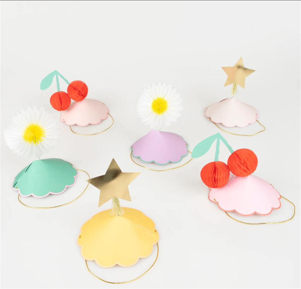 Meri Meri - Happy Icons Party Hats - Mutlu Semboller Parti Şapkaları (6'Lı)