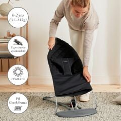 BabyBjörn Black&White Oyuncaklı Bliss Ana Kucağı Woven Black