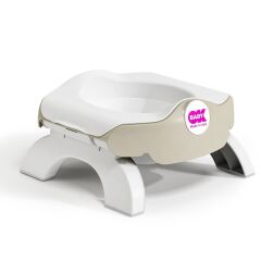OKBaby Bebek Banyo Seti Roady Eğitici Oturak & Klozaet Adaptörü A. Gri &  Disposable Bez Seti 10'lu