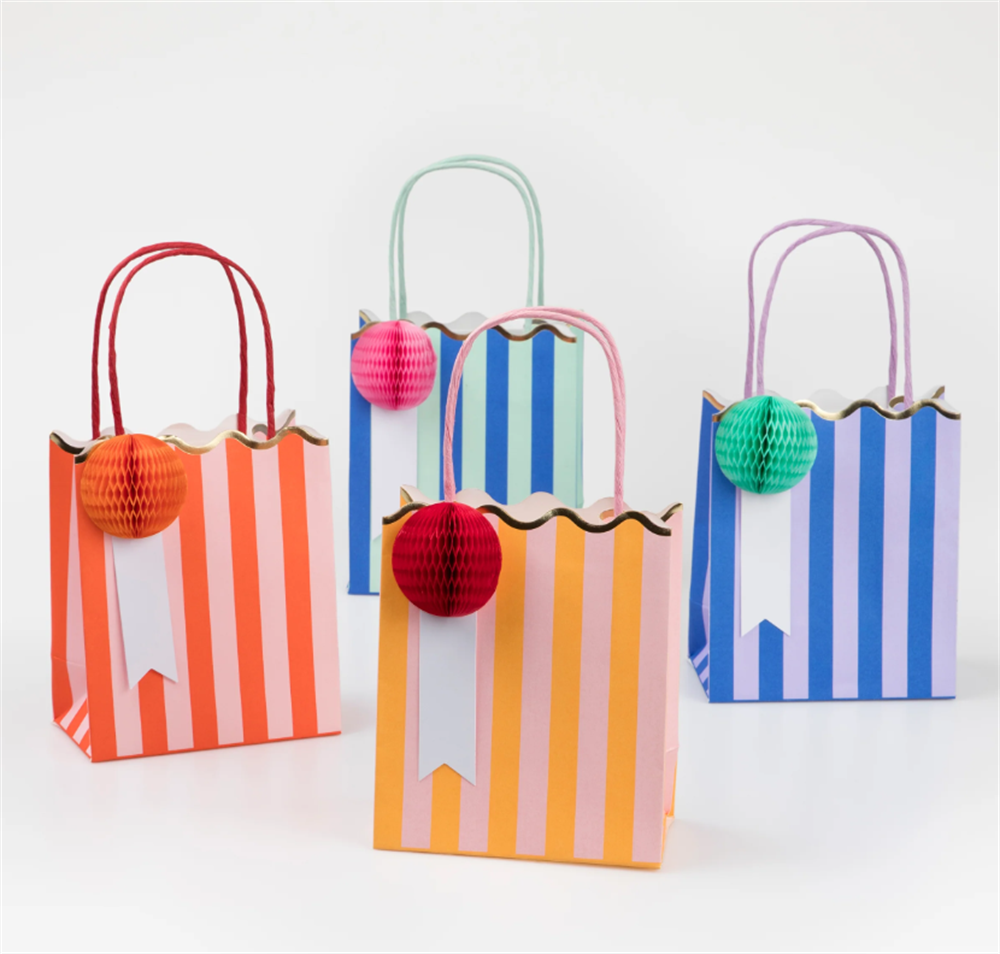 Meri Meri - Stripe Party Bags - Çizgili Hediye Çantaları (8'Li)