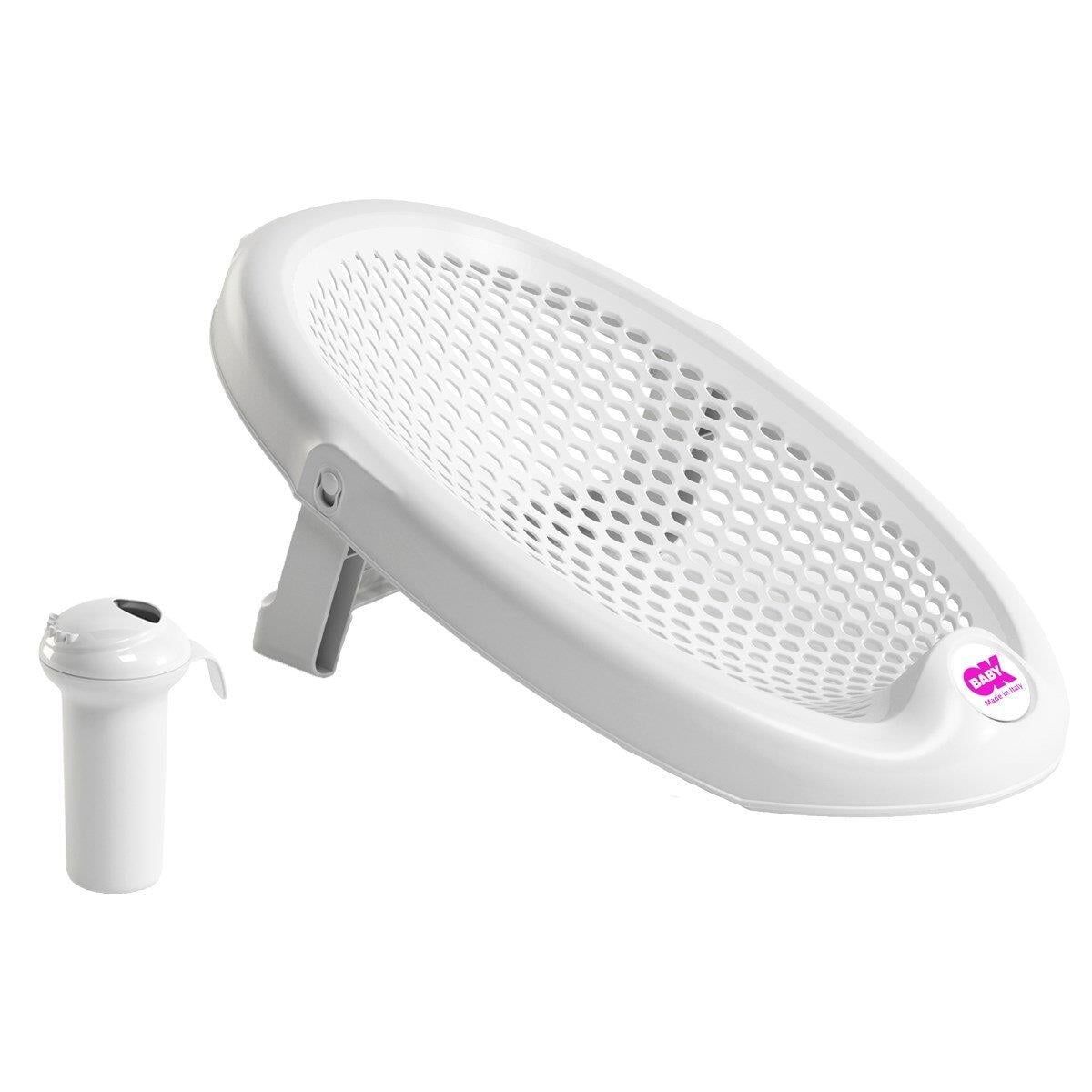 OKBaby Bebek Banyo Seti Jelly Küvet Adaptörü & Splash Bebek Duşu K. Beyaz