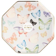 Meri Meri - Butterfly Plates - Kelebek Tabak - 8'Li